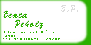 beata peholz business card